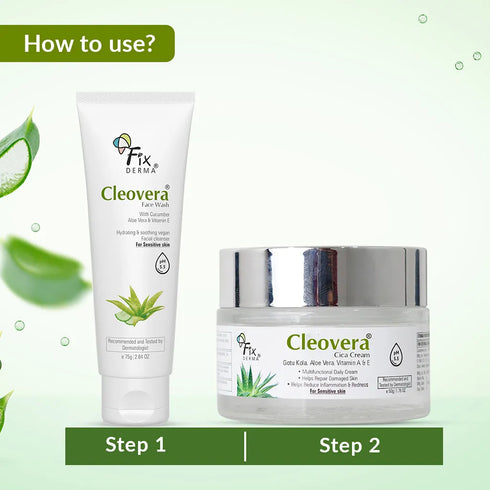 Fixderma Skincare Cleovera Face Wash And Cream Combo Pack For All Skin Types
